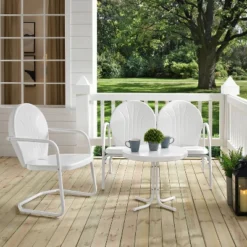 Griffith 3pc Outdoor Conversation Set With Loveseat, Arm Chair & Accent Table - White - Crosley 11 Griffith 3pc Outdoor Conversation Set With Loveseat, Arm Chair & Accent Table - White - Crosley -Sunnydaze Decor Store GUEST 62db5f83 f07a 4af4 94f2 d7505e8d74ba