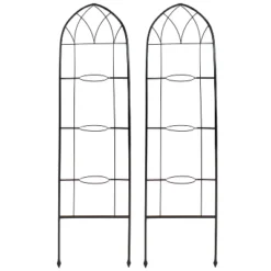 Sunnydaze Decor Sunnydaze 2-Piece Arched Climbing Plants Wall Trellis With Flower Pot Supports -Sunnydaze Decor Store GUEST 630005ef d287 41f7 b15e b5fe653b2a28
