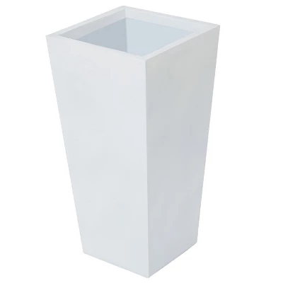 LuxenHome Square Tapered 24.2" Tall Planter Black 4 LuxenHome Square Tapered 24.2" Tall Planter Black - Image 2