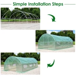 10'X6.5'X20' Walk-in Greenhouse Backyard Grow Tents Steel Frame 8 Windows -Sunnydaze Decor Store GUEST 6376b1dd add7 49bb bae4 0753b423ceba