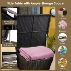 Costway 4PCS Outdoor Patio Rattan Furniture Set Cushioned Loveseat Storage Table 16 Costway 4PCS Outdoor Patio Rattan Furniture Set Cushioned Loveseat Storage Table -Sunnydaze Decor Store GUEST 64225a40 6ad6 45c2 b9af ba96f638a7b5