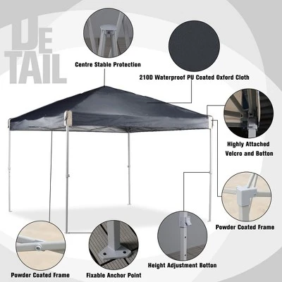 Aoodor Pop Up Canopy Tent With Removable Mesh Window Sidewalls, Portable Instant Shade Canopy With Roller Bag 7 Aoodor Pop Up Canopy Tent With Removable Mesh Window Sidewalls, Portable Instant Shade Canopy With Roller Bag - Image 5