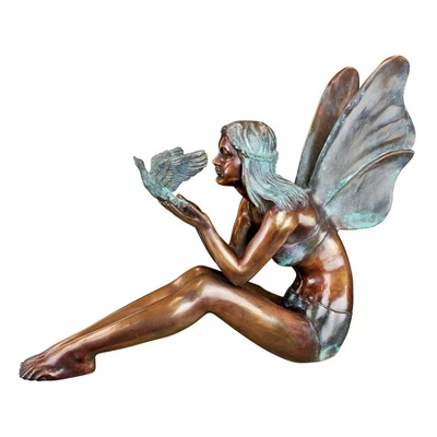 Design Toscano Bird Fairy Cast Bronze Garden Statue: Large 5 Design Toscano Bird Fairy Cast Bronze Garden Statue: Large - Image 3