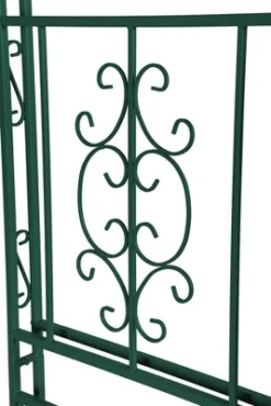 Evergreen Montebello Iron Garden Arbor, Forest Green- 53 X 84 X 23 Inches Fade And Weather Resistant Outdoor Decor -Sunnydaze Decor Store GUEST 649e8462 78b2 4ced b5cb f4069670df7a