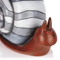 7" "Create" Snail Statue With Solar-Powered LED Light Heathered Gray/White/Copper - Alpine Corporation -Sunnydaze Decor Store GUEST 65023a27 688f 4e09 9a0b faa57e6378b1