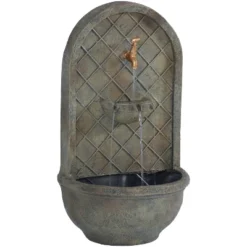 Sunnydaze Decor Sunnydaze 26"H Solar Polystone Messina Outdoor Wall-Mount Water Fountain -Sunnydaze Decor Store GUEST 652c436b e099 4d5f b7ee 2056fb382b96