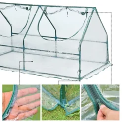 Aoodor 6' X 3 ' X 3' Portable Mini Greenhouse PE Cover 2 Zipper Door -Sunnydaze Decor Store GUEST 65508d44 6ca6 48f2 a156 0164bf4d814e