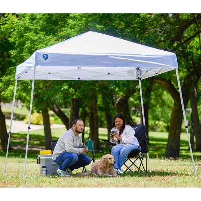 Z-Shade 10 X 10 Foot Push Button Angled Leg Instant Shade Outdoor Canopy Tent Portable Shelter With Steel Frame And Storage Bag, White 4 Z-Shade 10 X 10 Foot Push Button Angled Leg Instant Shade Outdoor Canopy Tent Portable Shelter With Steel Frame And Storage Bag, White - Image 2