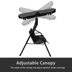 Costway Patio 3 Seats Canopy Swing Glider Hammock Cushioned Steel Frame Outdoor -Sunnydaze Decor Store GUEST 67379a48 17e8 4303 97e5 c22df8dbf9dd