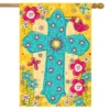 Colorful Cross Spring House Flag 28" X 40" Briarwood Lane -Sunnydaze Decor Store GUEST 67e8f014 b2cb 480b ae13 4ed6803acb4e