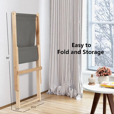 Costway Set Of 2 Foldable Wood Sling Beech Chairs W/ 3 Adjustable Positions&Free Cushion 8 Costway Set Of 2 Foldable Wood Sling Beech Chairs W/ 3 Adjustable Positions&Free Cushion - Image 6