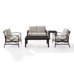 5pc Kaplan Outdoor Seating Set Oatmeal - Crosley
