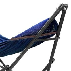 Tranquillo Universal 106.5 Inch Double Hammock Swing With Adjustable Powder-Coated Steel Stand And Carry Bag For Indoor Or Outdoor Use, Aegean -Sunnydaze Decor Store GUEST 6a3f9620 c90a 409e aec5 ed69f629cba4