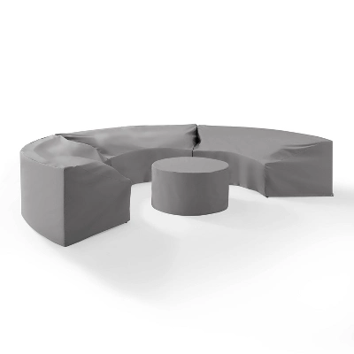 Crosley Catalina 4pc Furniture Cover Set, Three Round Sectional Sofas And Coffee Table, Gray 5 Crosley Catalina 4pc Furniture Cover Set, Three Round Sectional Sofas And Coffee Table, Gray - Image 3