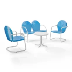 Griffith 4pc Outdoor Conversation Set - Sky Blue - Crosley -Sunnydaze Decor Store GUEST 6a42082a 3da3 4842 8730 a0374811231f