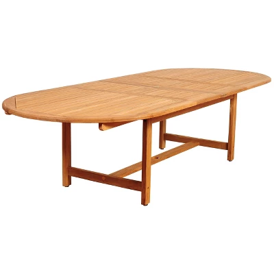 Noah 9pc Teak Wood Wicker Double-Extendable Oval Patio Dining Set - International Home Miami 3 Noah 9pc Teak Wood Wicker Double-Extendable Oval Patio Dining Set - International Home Miami