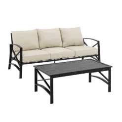 Kaplan 2pc Outdoor Sofa Set - Oatmeal - Crosley -Sunnydaze Decor Store GUEST 6a82be8c d24a 492a 9cb3 927b712cd774