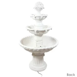 Sunnydaze Decor Sunnydaze 52"H Electric Fiberglass 4-Tier Fruit Top Outdoor Water Fountain, White Finish -Sunnydaze Decor Store GUEST 6a97dcae 3e04 4946 aaf4 55553a23eb68