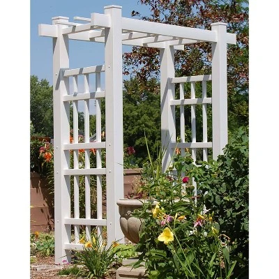 78" Windsor Vinyl Arbor - White - Dura-Trel 3 78" Windsor Vinyl Arbor - White - Dura-Trel