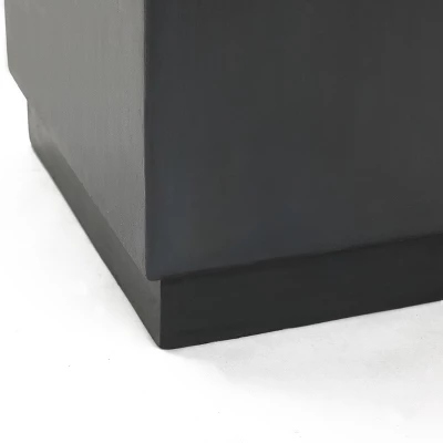 LuxenHome Gray Cement Indoor Outdoor Square Side Table 7 LuxenHome Gray Cement Indoor Outdoor Square Side Table - Image 5