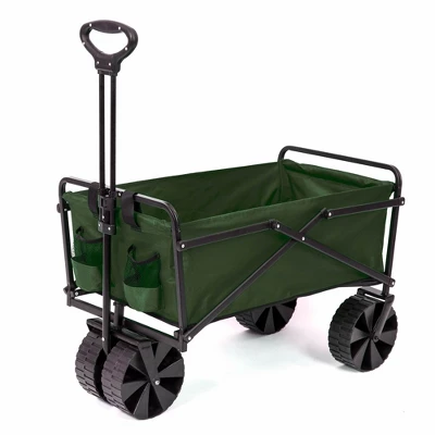 Seina Collapsible Steel Frame Folding Utility Beach Wagon Cart, Green (2 Pack) 3 Seina Collapsible Steel Frame Folding Utility Beach Wagon Cart, Green (2 Pack)