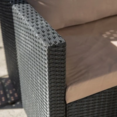 Barton 3 Person Madison Sofa Set Sectional W/Cushions Outdoor Patio Wicker 5 Barton 3 Person Madison Sofa Set Sectional W/Cushions Outdoor Patio Wicker - Image 3