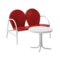 Griffith 3pc Outdoor Conversation Set - Red - Crosley -Sunnydaze Decor Store GUEST 6bdcf15b ce38 45a3 be50 b2817e46647c