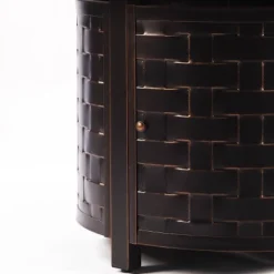 5pc Set With 44" Outdoor Round Aluminum Fire Table & 4 Deep Seating Swivel Rocking Chairs & Wind Blocker Lid - Oakland Living -Sunnydaze Decor Store GUEST 6c0cd739 5c67 4257 bf9c 474addb31405 1