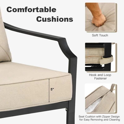 Costway 4 PCS Patio Furniture Set Cushion Sofa Loveseat Sectional Garden Deck Poolside 9 Costway 4 PCS Patio Furniture Set Cushion Sofa Loveseat Sectional Garden Deck Poolside - Image 7