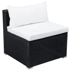 9pc Wicker Patio Set With Cushions - Black/Beige - GODEER -Sunnydaze Decor Store GUEST 6d12e7cf 2851 4e19 82e3 eeec3817add2