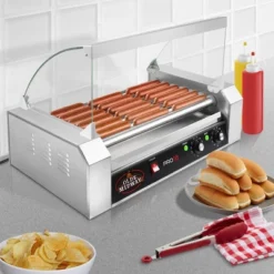Olde Midway Electric Hot Dog Roller Grill Cooker With Glass Cover, Commercial Grade Machine -Sunnydaze Decor Store GUEST 6dbf5dd0 58ab 465a 93d4 48b75c8b2f25