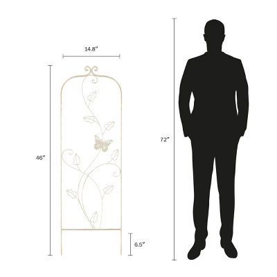 Garden Trellis-For Climbing Plants- 46-Inch White Decorative Leafy Vine & Butterfly Metal Panel-For Roses, Vegetable Plants & Flowers By Pure Garden 3 Garden Trellis-For Climbing Plants- 46-Inch White Decorative Leafy Vine & Butterfly Metal Panel-For Roses, Vegetable Plants & Flowers By Pure Garden