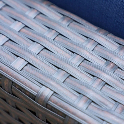 2pk Outdoor Rattan Ottomans With Cushions - Captiva Designs 9 2pk Outdoor Rattan Ottomans With Cushions - Captiva Designs - Image 7