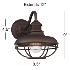 Franklin Iron Works Park Rustic Farmhouse Outdoor Wall Light Fixture Oil Rubbed Bronze Caged 9" For Post Exterior Barn Deck House Porch Yard Patio -Sunnydaze Decor Store GUEST 6e6b34bc a344 4f9a 8153 e9eaee27c038