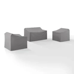 Crosley 3pc Furniture Cover Set, Loveseat And Two Chairs, Gray -Sunnydaze Decor Store GUEST 6fc05115 8e98 4fb0 a5ad cdda5e752478