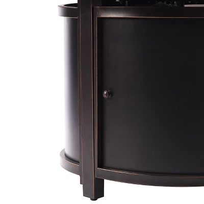 5pc Outdoor Fire Table Set With Geometric 44" Round Fire Table, 4 Deep Seating Swivel Rocking Chairs & Table Fabric Covers - Oakland Living 9 5pc Outdoor Fire Table Set With Geometric 44" Round Fire Table, 4 Deep Seating Swivel Rocking Chairs & Table Fabric Covers - Oakland Living - Image 7