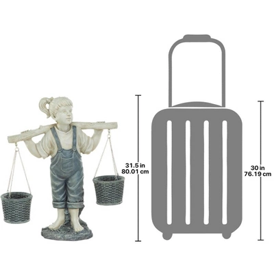 Design Toscano Flowers For Felicity Little Girl Garden Statue: Large 8 Design Toscano Flowers For Felicity Little Girl Garden Statue: Large - Image 6