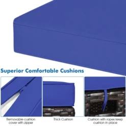 Costway 2PCS Patio Rattan Ottoman Cushioned Seat Foot Rest Coffee Table Furniture Garden Navy -Sunnydaze Decor Store GUEST 70ac561b d8b3 4691 ba85 f21f1fca9da2