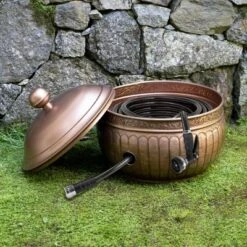 La Jolla Copper Finish Hose Pot With Lid - Good Directions -Sunnydaze Decor Store GUEST 7104df39 7e57 42a9 8179 1e840ee9d55f