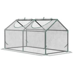 Outsunny Outdoor 3.9' X 2' X 2' Portable Mini Greenhouse, Small Greenhouse With PVC Cover, Roll-up Zippered Windows For Indoor, Outdoor Garden, Clear -Sunnydaze Decor Store GUEST 71254c9d 729b 48d7 90e8 5fce02fa3789