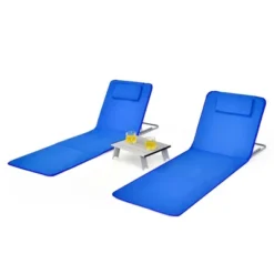 Tangkula 3PCS Folding Beach Mat Set Adjustable Beach Lounge Chair & Side Table Set 23 Tangkula 3PCS Folding Beach Mat Set Adjustable Beach Lounge Chair & Side Table Set -Sunnydaze Decor Store GUEST 71448949 5f17 44a4 8bda b8c6d37dec91