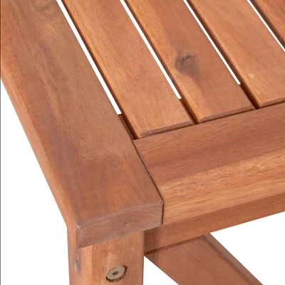 53" Slatted Acacia Wood X-Frame Patio Bench Brown - Saracina Home 4 53" Slatted Acacia Wood X-Frame Patio Bench Brown - Saracina Home - Image 3