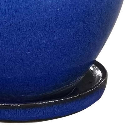 Southern Patio Wisteria 12 Inch Diameter Ceramic Indoor Outdoor Garden Planter Pot Urn With Saucer For Flowers, Herbs, And Plants 4 Southern Patio Wisteria 12 Inch Diameter Ceramic Indoor Outdoor Garden Planter Pot Urn With Saucer For Flowers, Herbs, And Plants - Image 2