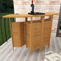 Patio Bar Table Teak - Olivia & May -Sunnydaze Decor Store GUEST 724800b0 46d2 40e9 bfbc c4b3ac13d95e