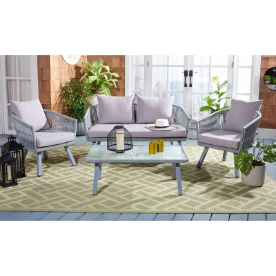 Belmi 4pc Rope Living Set - Gray - Safavieh 3 Belmi 4pc Rope Living Set - Gray - Safavieh