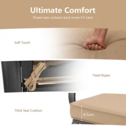 Costway Patio 2-Person Glider Bench Rocking Loveseat Cushioned Armrest Brick RedBeigeBlue -Sunnydaze Decor Store GUEST 725a6481 cca0 4919 8acb a946c1e44151