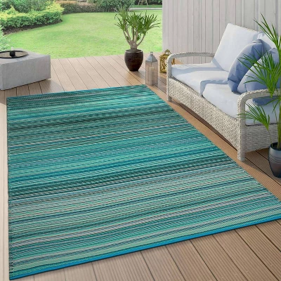 World Rug Gallery Contemporary Stripe Reversible Plastic Outdoor Rugs 10 World Rug Gallery Contemporary Stripe Reversible Plastic Outdoor Rugs - Image 8
