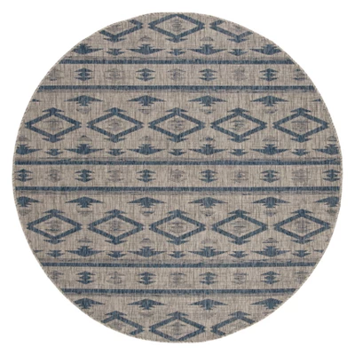 Yarrow Outdoor Rug Navy/Gray - Safavieh 5 Yarrow Outdoor Rug Navy/Gray - Safavieh - Image 3