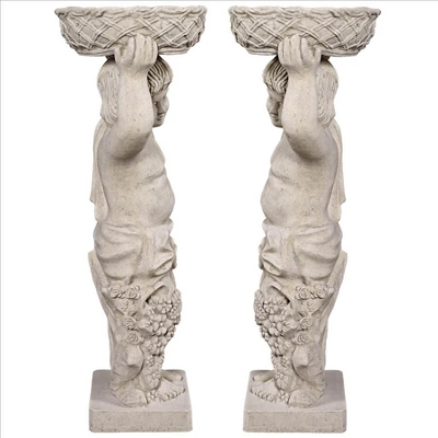 Design Toscano Young Bacchus With Basket Planters Garden Statues: Set Of Two 4 Design Toscano Young Bacchus With Basket Planters Garden Statues: Set Of Two - Image 2