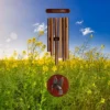 Woodstock Wind Chimes Signature Collection, Woodstock Habitats Chime, Teak 17'' Hummingbird Wind Chime HCTH
